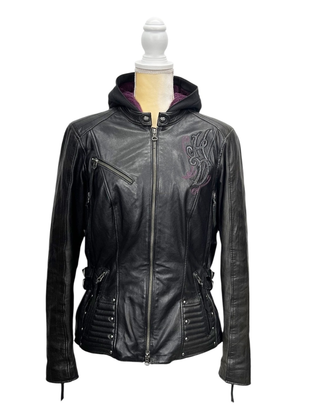 Harley-Davidson Women's Avangelina Sheepskin Leather 3-in1 Jacket Large Black - Picture 15 of 15